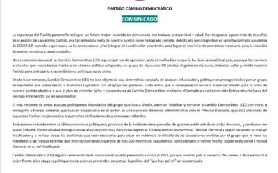 PARTIDO CAMBIO DEMOCRÁTICO COMUNICADO